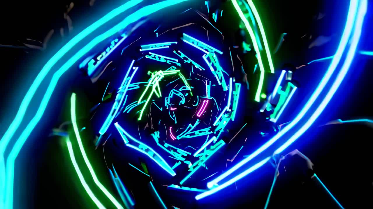 túnel espiral de neón abstracto