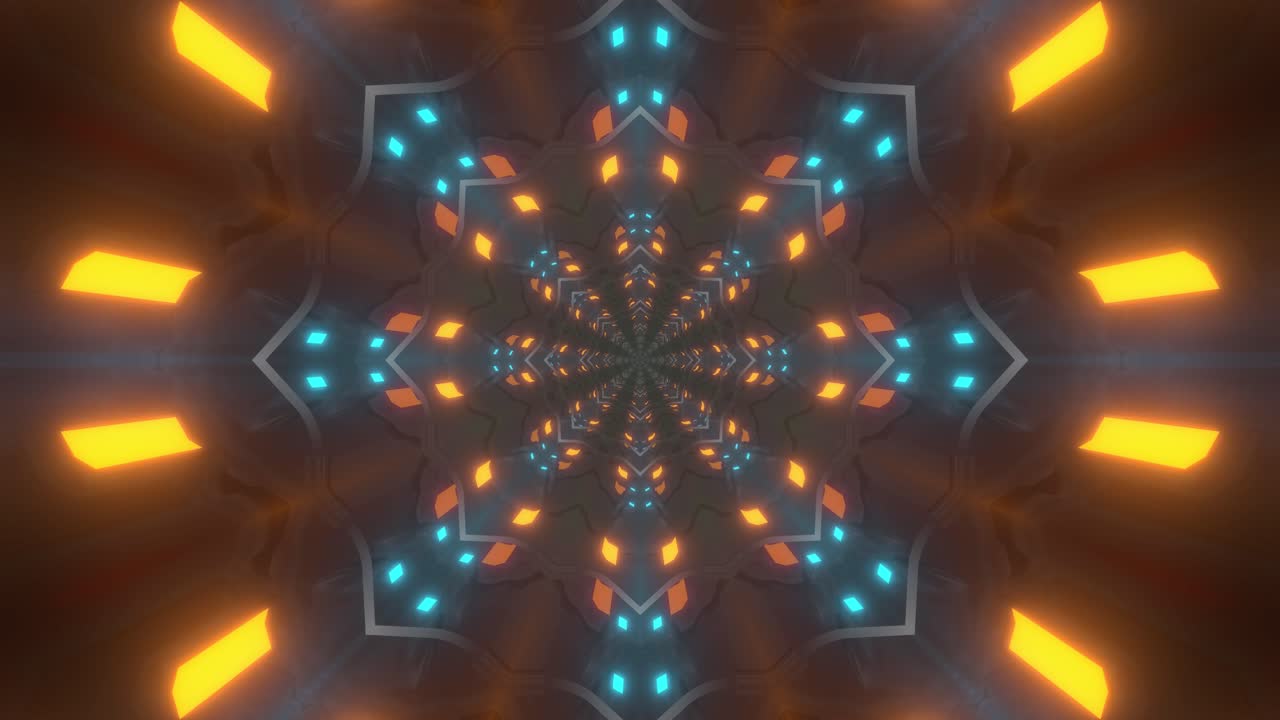 Abstract Glowing Tunnel Kaleidoscope