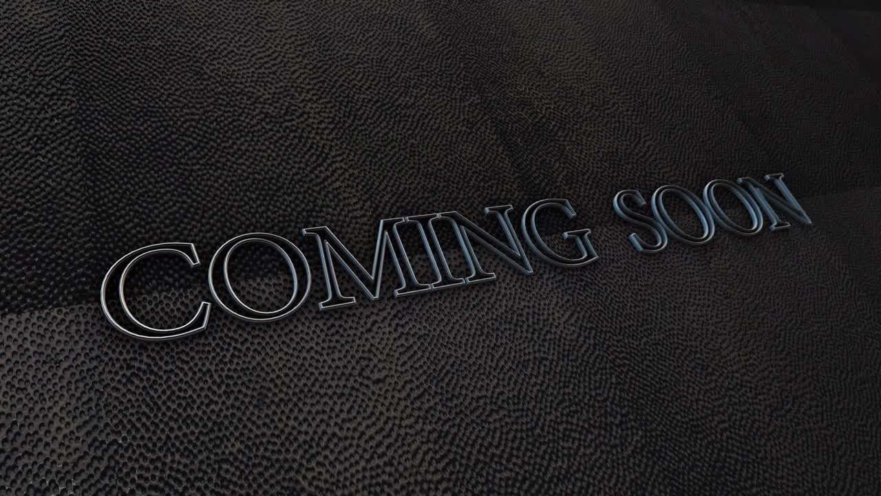 Coming Soon text with glitch effect loop title on dark grunge background. 4K 3D seamless loop Coming Soon glitch effect element text animation on black for intro title.