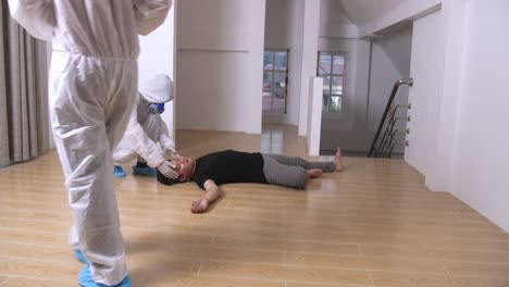 Criminologist Technician Collecting Evidences On Crime Scene