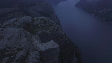 aerial: preikestolen fjord in norway
