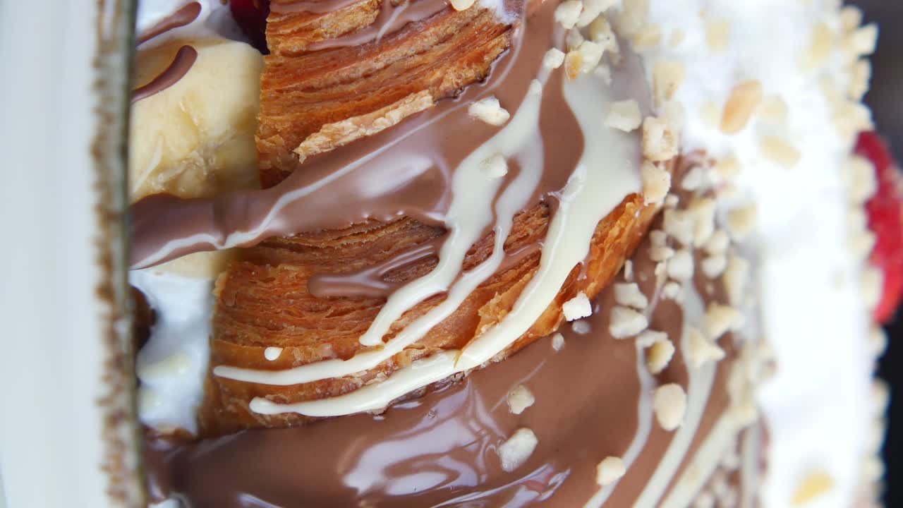 Croissant Dessert with Chocolate and Banana