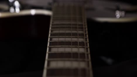 electric guitar tilting up and down neck close up