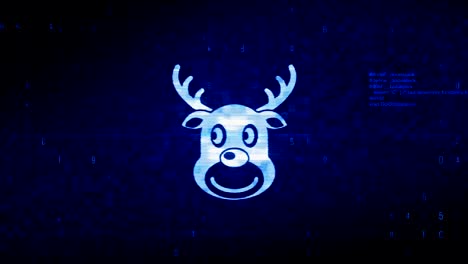 christmas reindeer xmas deer symbol digital pixel noise error animation.