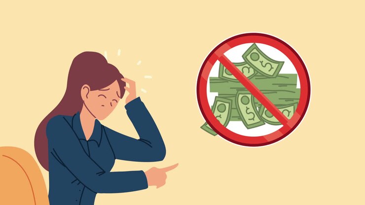 Woman rejecting money