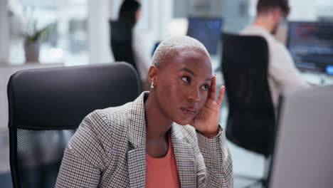 stressed businesswoman working in the office