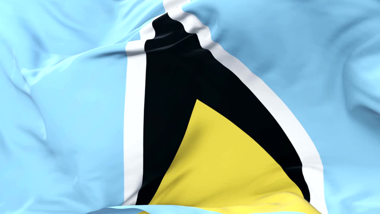 세인트 루시아 발은 파란 하늘과 함께 느리게 바람에 흔들리고, 루프