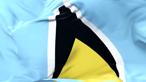 bandera de santa lucia agitando en el viento en lento con cielo azul, bucle