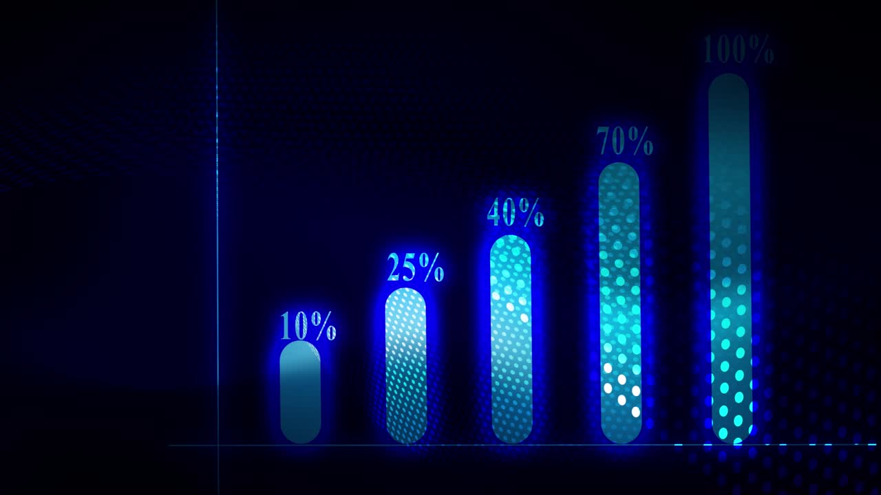 Blue color financial chart up arrow business graph background