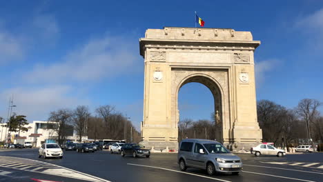 arch of triumph in bucharest, romania