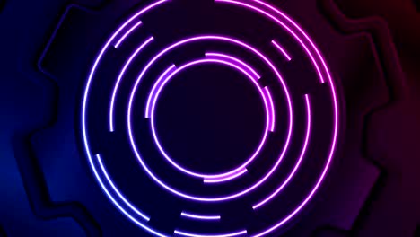 engranajes de neón brillantes tecnología abstracta animación de video