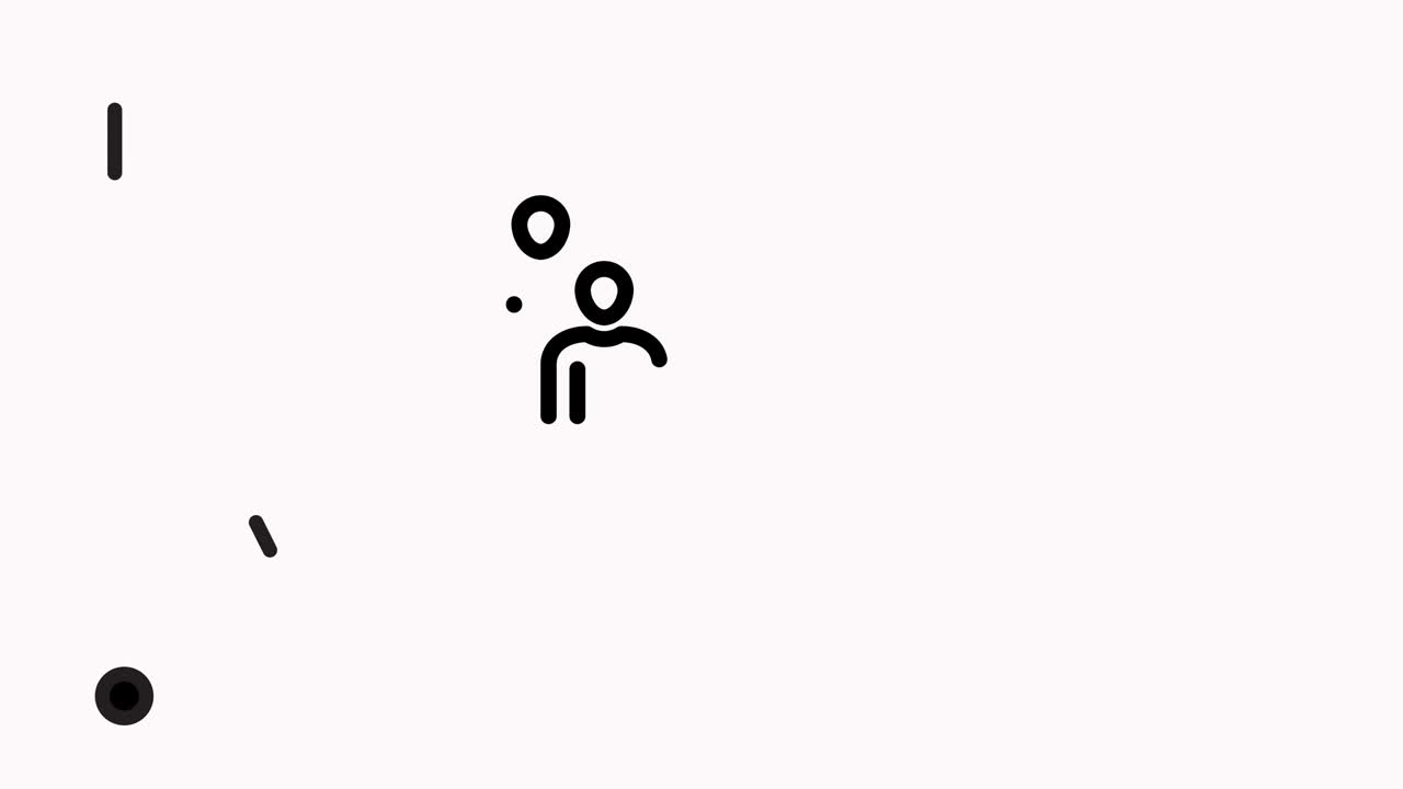 Thin line animation of worker strike icon on white background