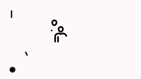 thin line animation of worker strike icon on white background