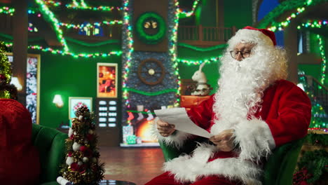 santa reading a letter