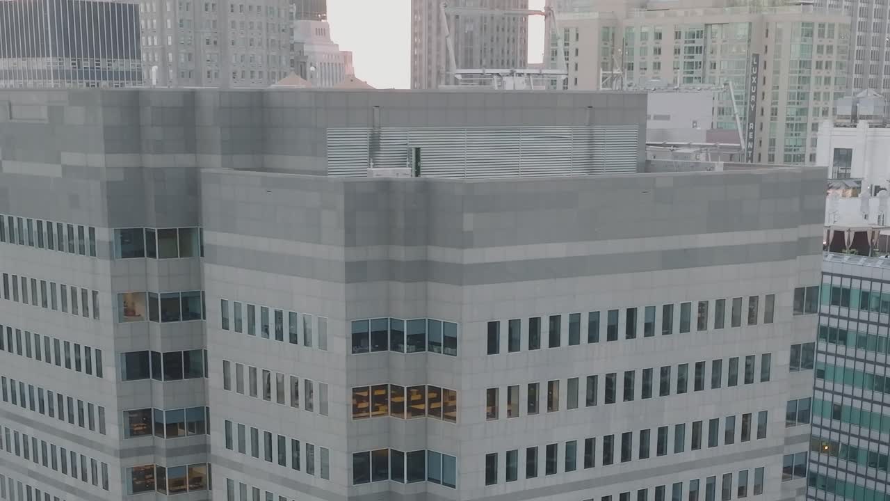 Cityscape featuring various buildings and skyscrapers