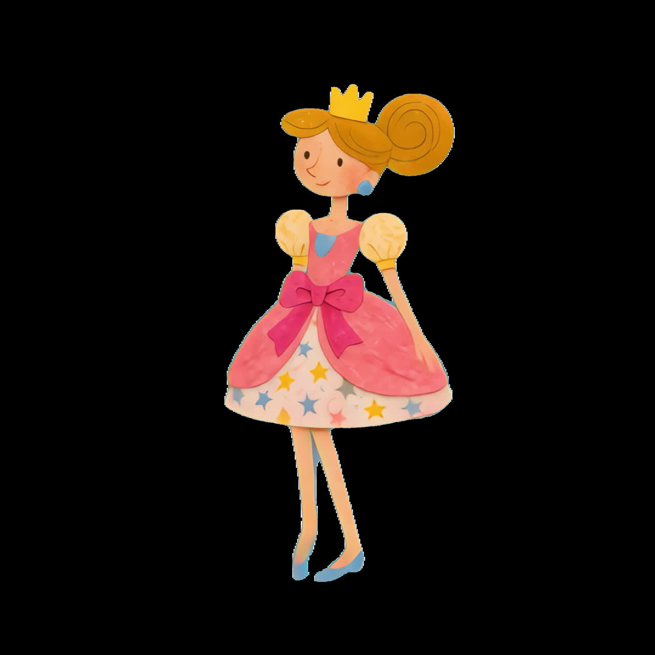 Whimsical princess illustration for children animation isolated asset ...