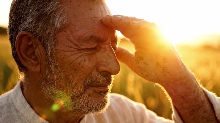 A Man Reflects in the Golden Glow of Sunset, Surrounded by Fields, Evoking a Deep Sense of Peace and Contemplation Amid Nature's Beauty