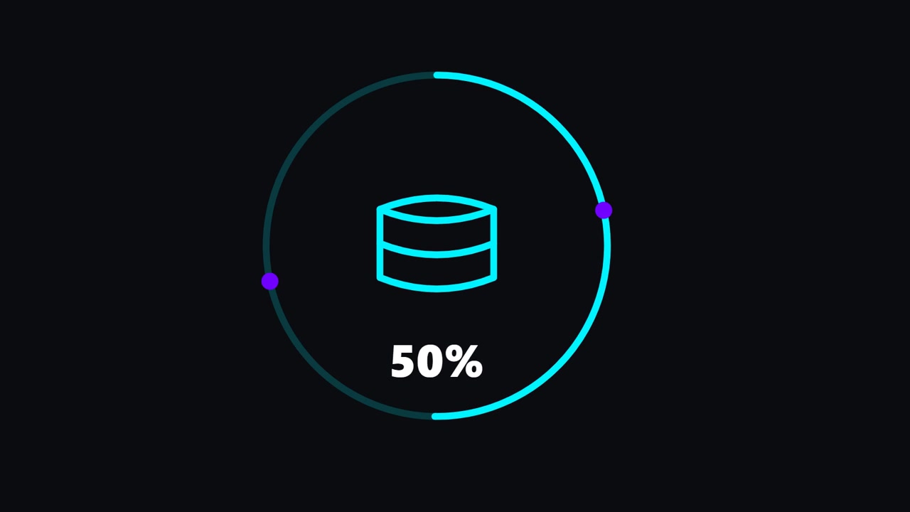 Digital Database Loading Progress Circle Animation