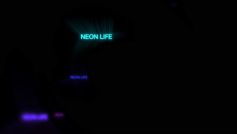 motion of neon text neon life in dark background