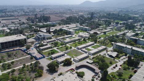 aerial video made with drone of a election venue for presidential and congress in peru