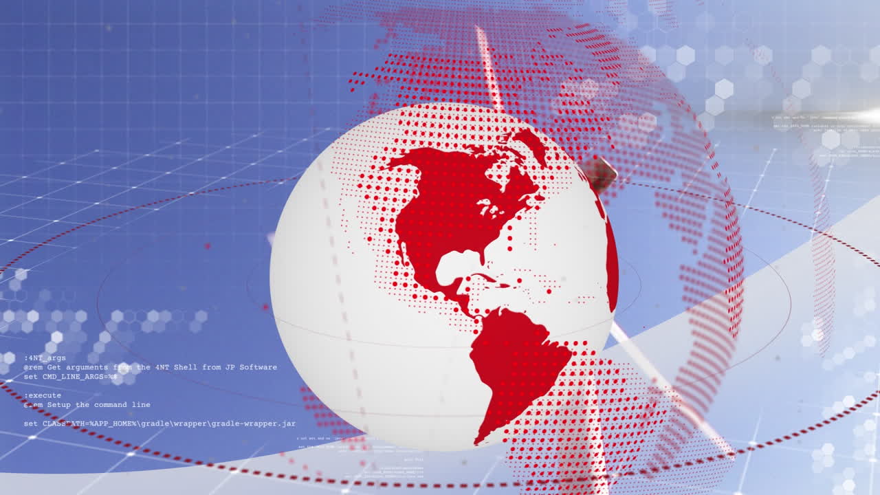 지구의 애니메이션과 풍력 터빈에 대한 데이터 처리