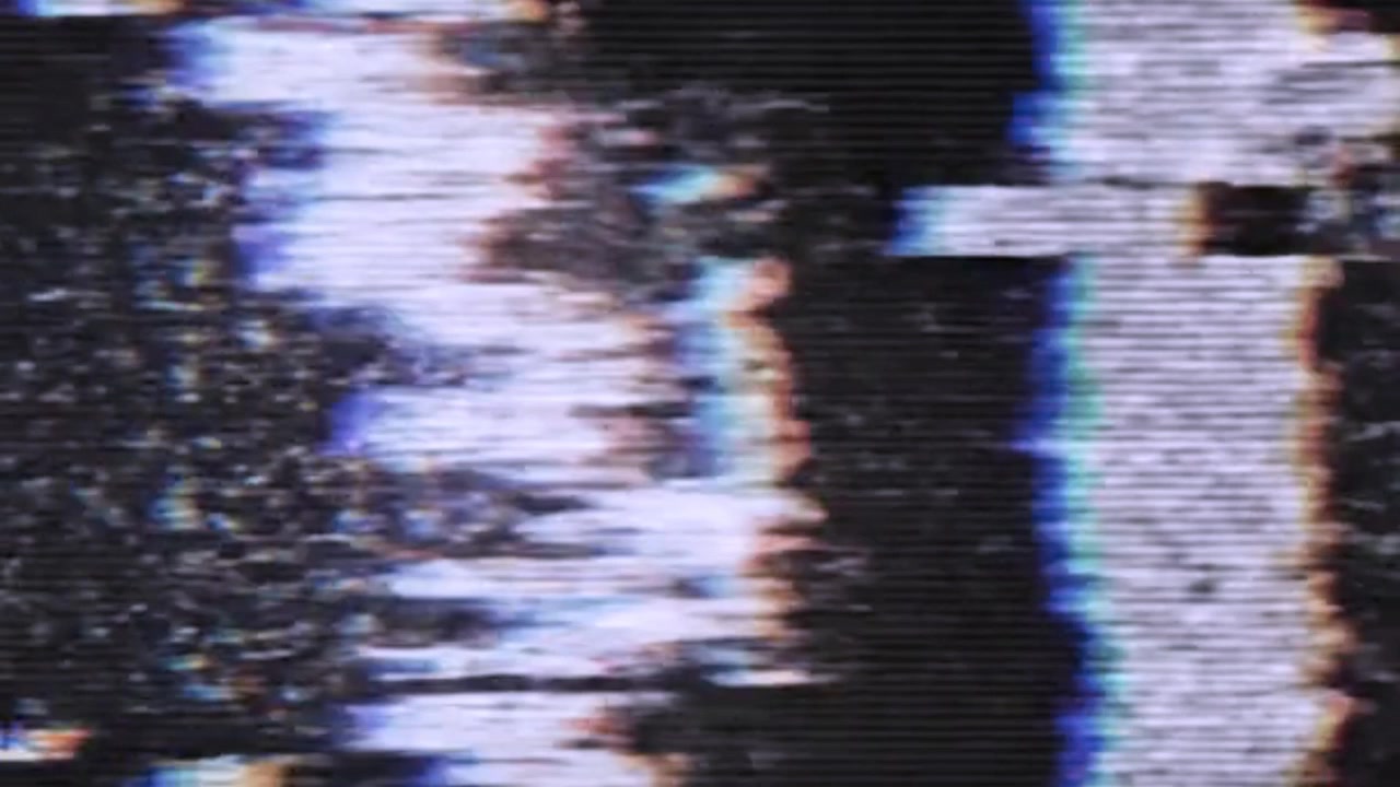 Digital Glitch and Static Noise Effect on Black Screen