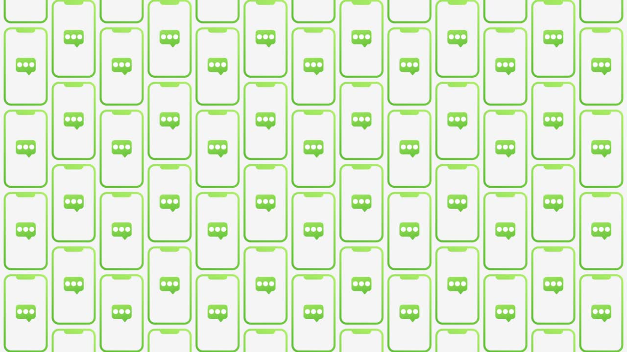 Smartphones pattern messages animated background