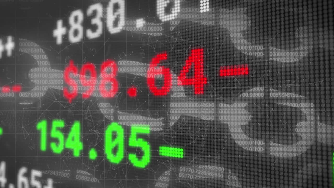 Animation der Börsenfinanzdatenverarbeitung über Online-Sicherheitsketten