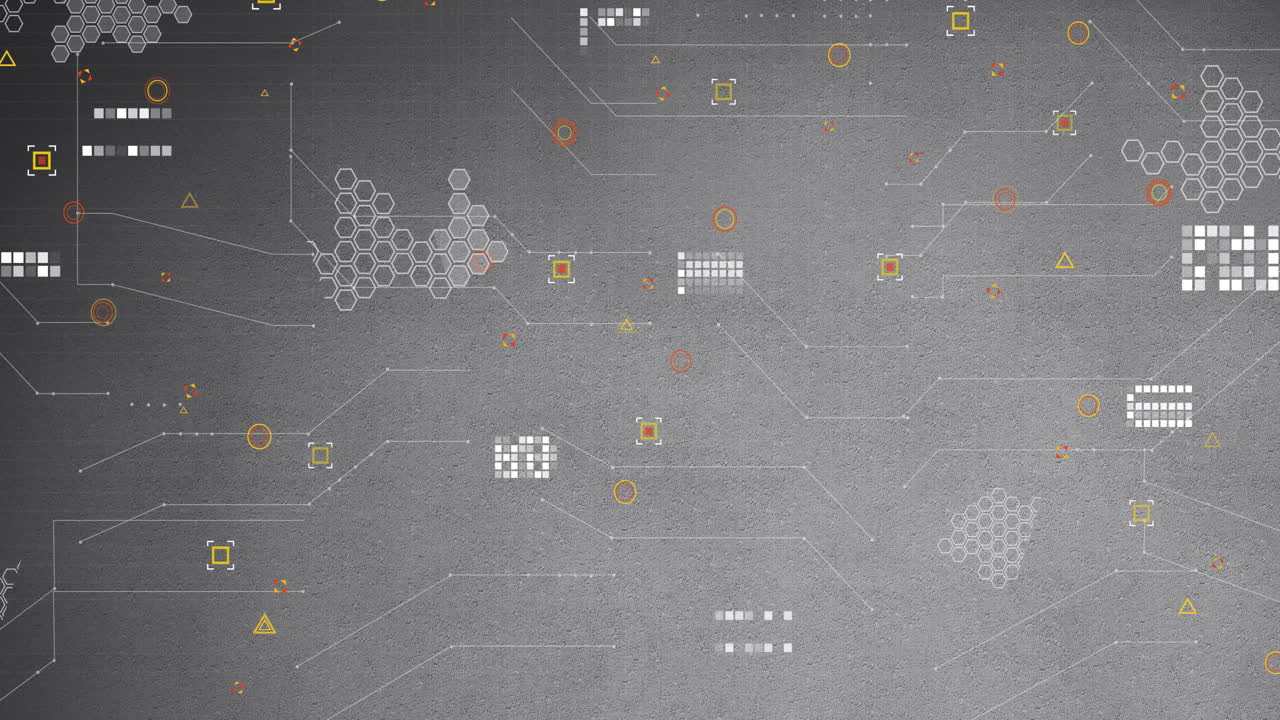 animación de la interfaz con conexiones de circuitos contra un fondo gris