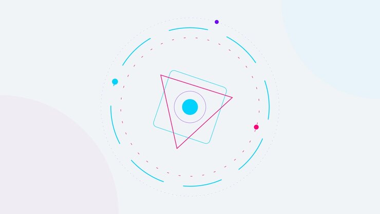 Abstract Geometric Motion Graphic with Rotating Shapes