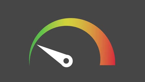 animated speedometer sign. gauge low level icon. low risk level. car speedometer cartoon animation on black