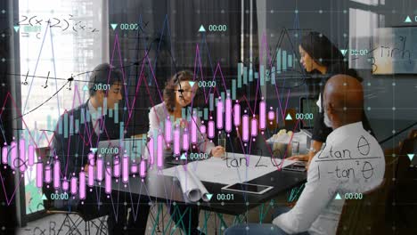 Animación-Del-Procesamiento-De-Datos-Financieros-Sobre-Diversos-Empresarios-Que-Trabajan-En-La-Oficina