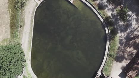 aerial view of a portuguese lake in macieira de alcoba, águeda, portugal