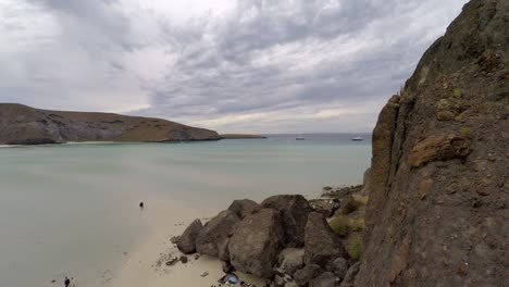 Luftdrohnenaufnahme-Von-Balandra-Beach,-Baja-California-Sur