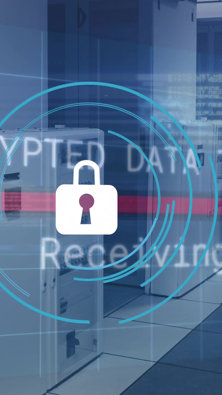 Animation of data processing over server room