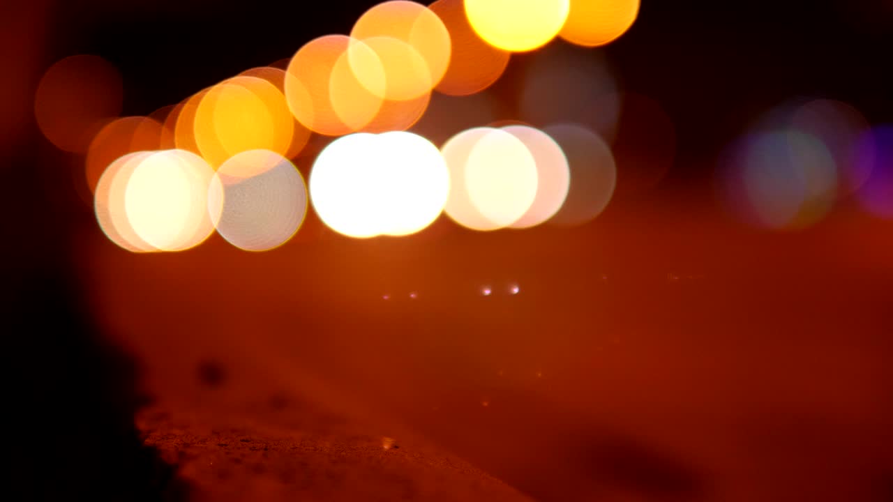 огни ночного города, боке от света фаров автомобилей, дорог, огней.