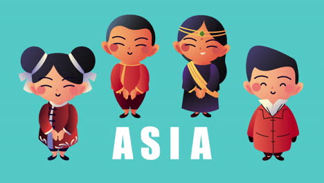 asian culture little people characters animation