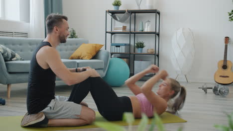 couple working out at home