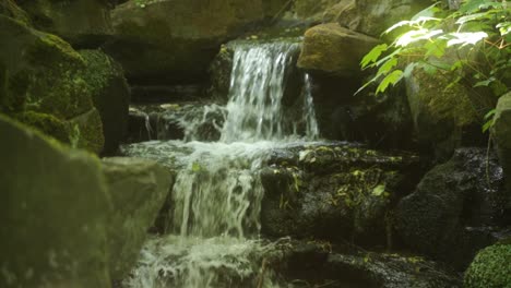 static shot of step waterfall in endcliffe park, sheffield england