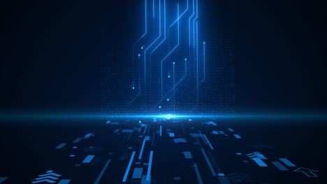 technology background with a circuit board cloud hitech light lines and electronic cyber ai big data