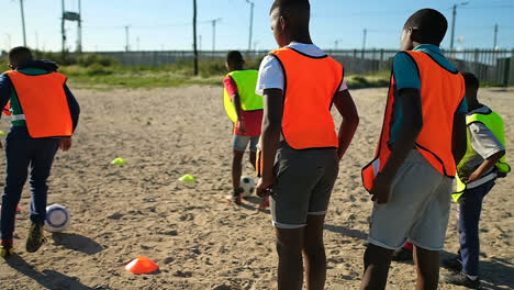 player playing football in the ground 4k