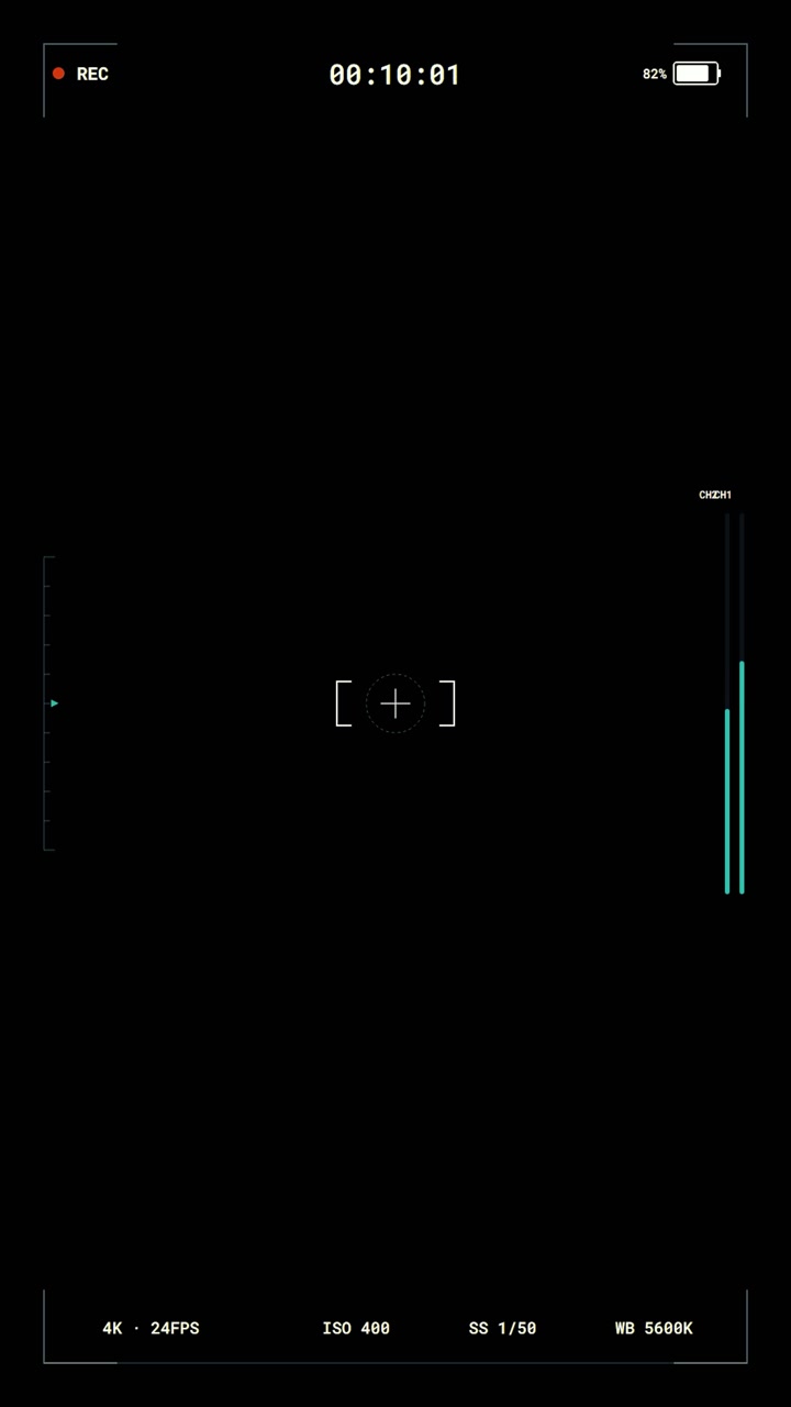 Digital Camera Viewfinder Interface Overlay on Black Background