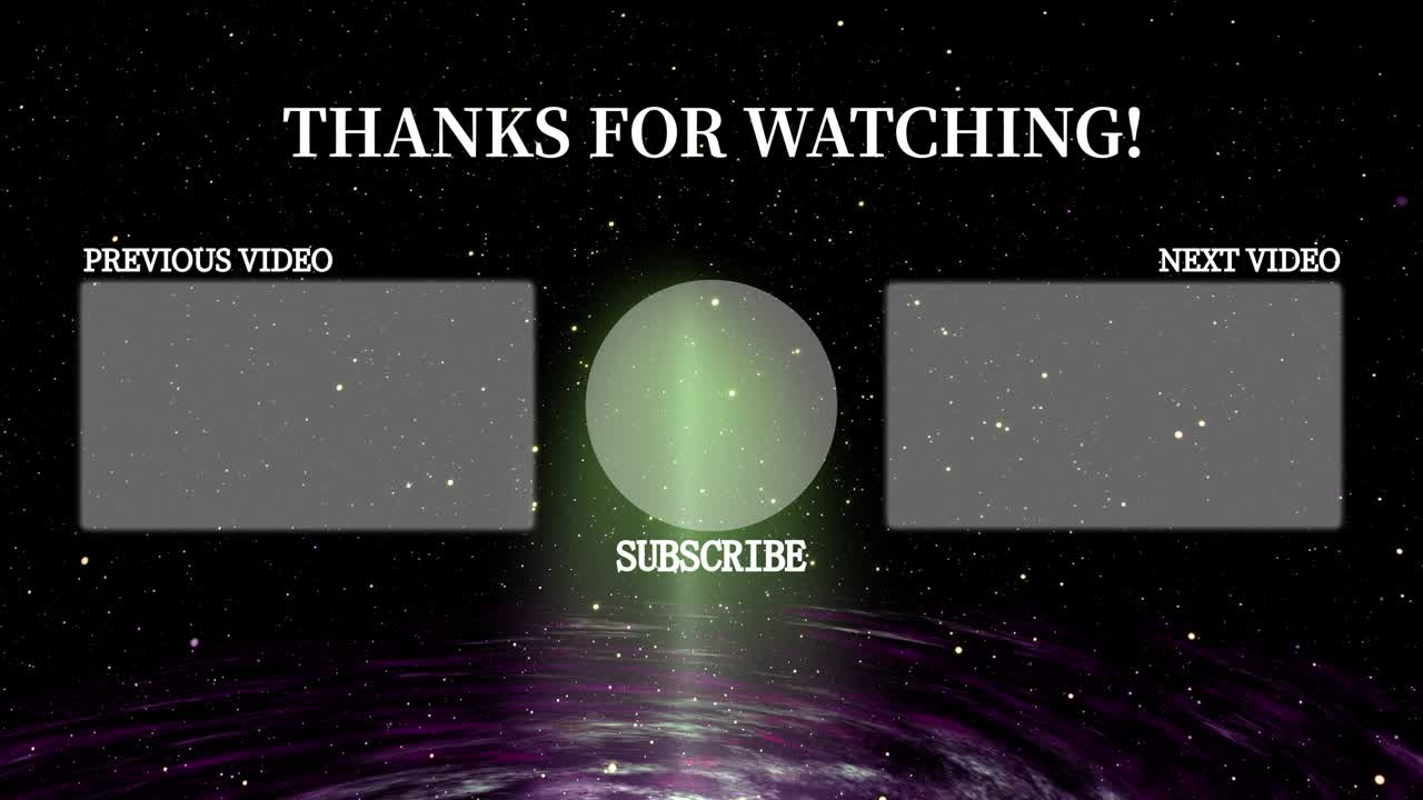 은하계 엔드 카드 엔딩 스크린 모션 그래픽