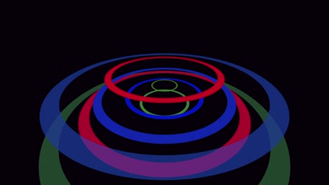 cerchi a spirale blu e verde