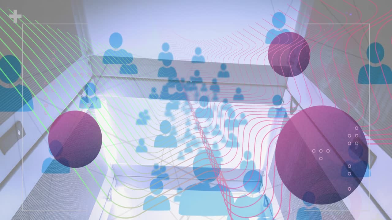 연결 네트워크를 가진 글로브의 애니메이션