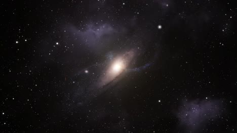 galaxy in the middle of gas fog in the great universe
