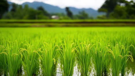 lush green rice paddy field landscape