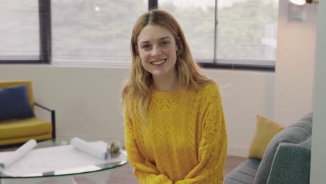 Caucasian-woman-looking-at-camera