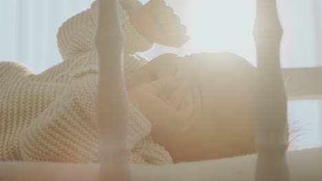 baby sleeping in a crib