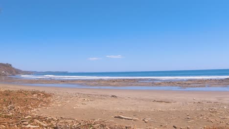 Shot-with-GoPro-7-Black,-this-is-a-frontside-view-of-the-Pacific-Ocean-in-Costa-Rica-in-Punta-Islita